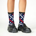 thumbnail image 4 of Rateoe Patriotic Star Pattern Children's Socks, Socks Gifts ,kids Crew Soft Cotton Socks , Moisture-Wicking, Durable, Ideal for Daily Wear & Sports, 4 of 5