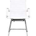 thumbnail image 3 of Silla Oficina Semi Ejecutiva Visitante Sala Espera Trineo Piel PU Blanca Rep Eames Aluminium Grupo Microtec Secretarial Minimalista Moderna Visita Fija (Blanco) Grupo Microtec Eames Aluminium, 3 of 4