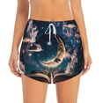 thumbnail image 2 of Rateoe Artistic Starry Sky Moon Book Printed 2 in 1 Women's Workout Shorts for Athletic Gym Running Shorts with Phone Pockets-XX-Large, 2 of 7