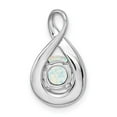 thumbnail image 4 of Auriga 14k White Gold Created Opal and Diamond Pendant for Women (L-17.9mm, W-10.3mm), 4 of 6