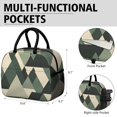 thumbnail image 6 of Obrewu Green and Beige Modern Art Geometric Lunch Bag for Adult, Insulated, Leakproof, Oxford Cloth, 6 of 7
