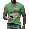 thumbnail image 5 of 250th Anniversary USA Shirts Men Short Sleeve T Shirts Loose Red White and Blue Print Pullover Independence Day Patriotic Tops 4th of July Celebration Party Crew Neck 1776-2026 Tees Light Green M, 5 of 5
