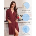 thumbnail image 2 of Ekouaer Robes for Women Knee Length Kimono Bathrobe Lightweight 3/4 Sleeve Sleepwear soft Loungewear with Pockets, 2 of 6