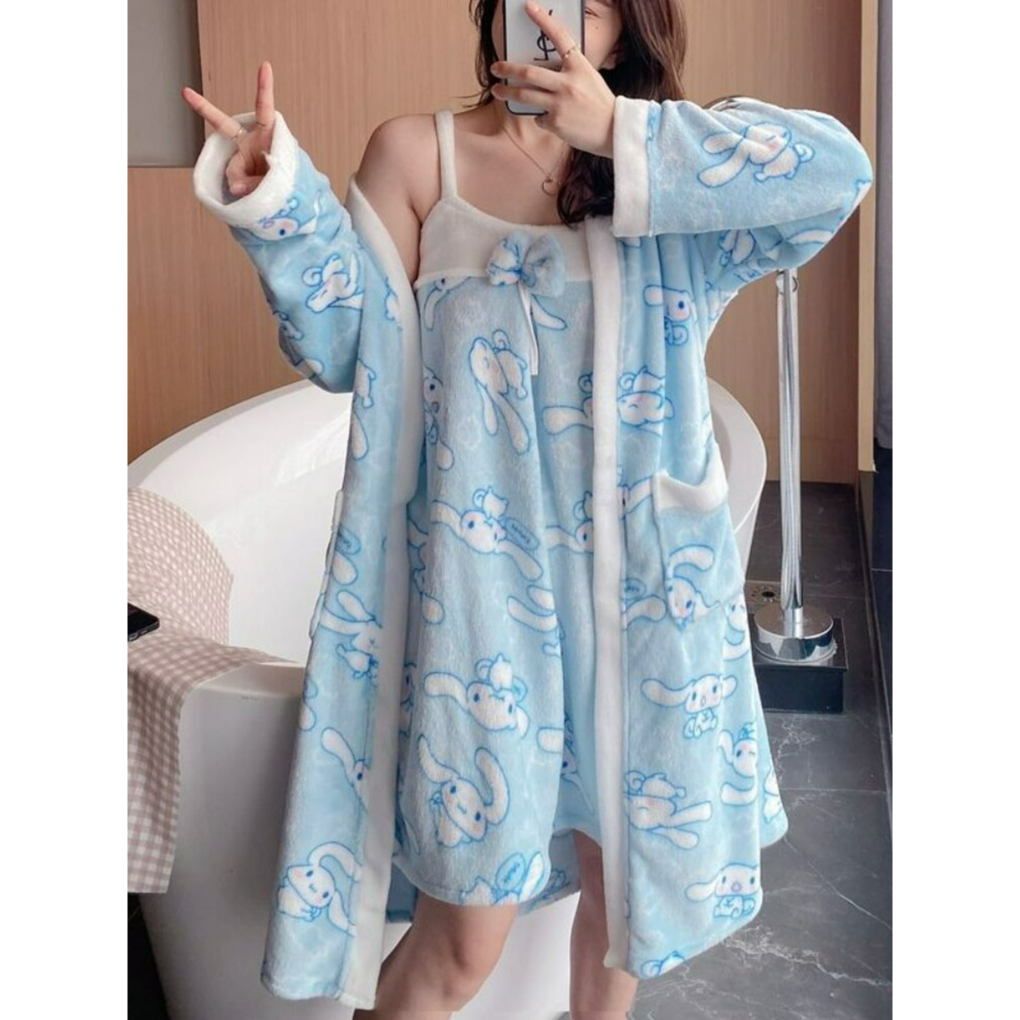 Pcs Sanrio Nuisette Melody en Polaire Corail Longue Peignoir