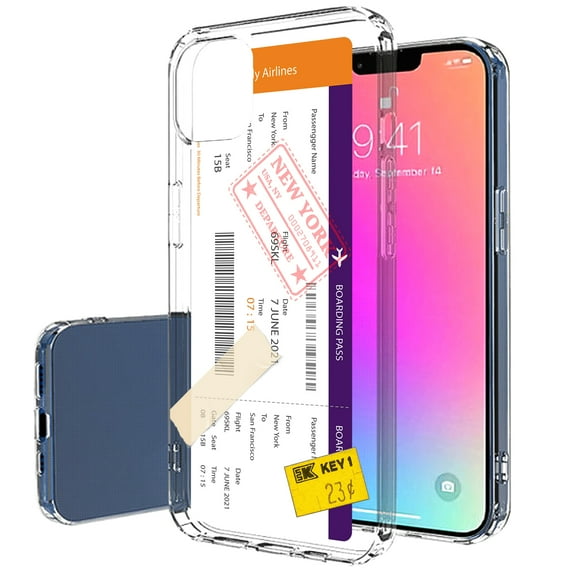 TalkingCase Slim Phone Case Compatible for Apple iPhone 14 Pro Max, City Boarding Pass Print, Lightweight, Flexible, Soft, Printed in USA