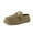 Moss, variant on Cushionaire Origin Genuine Suede Mule Clogs for Women, Cozy Slip-On Moc Toe Loafer with Buckle and Faux Fur Cushioned Footbed