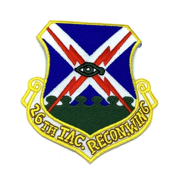 26th Tactical Reconnaissance Wing Patch Plastic Backing, 3.5"