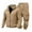 Khaki@GC@, variant on CONZONE Mens Sweatsuit 2 Peice Set Casual Track Suit for Men Solid Color Long Sleeve Zip Hoodies Sweatpants Cozy Fall Winter Athletic Jogging Outfits
