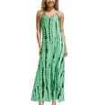 thumbnail image 3 of Sexy Dance Beach Sun Dress for Womens Casual V Neck Loose Long Dress Tie Dye Flowy Pleated Dress Summer Holiday Maxi Dress, 3 of 5