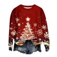 thumbnail image 2 of Women's Christmas Sweater, Long Sleeve, Festive Holiday Design, Red, Winter Fashion, Comfortable Fit, Casual Wear, 2 of 4