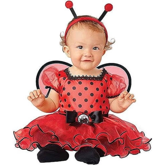 Seasons Infant Baby Girls Ladybug Dress with Tutu Skirt Halloween Costume (12-18 Months)