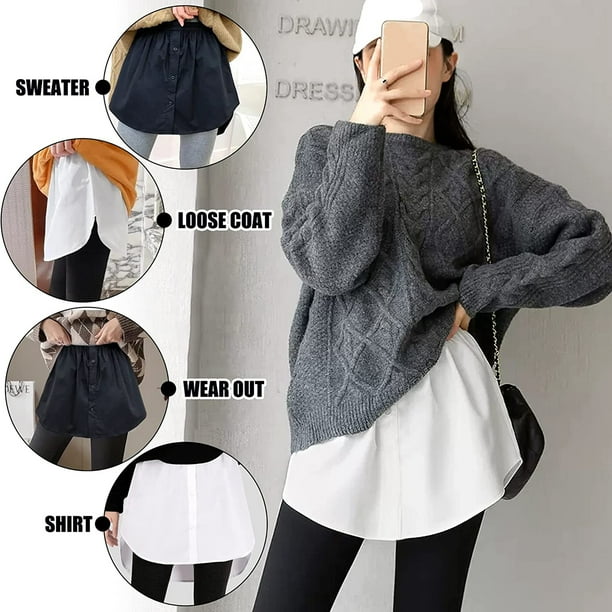 Fake shirt under sweater sale