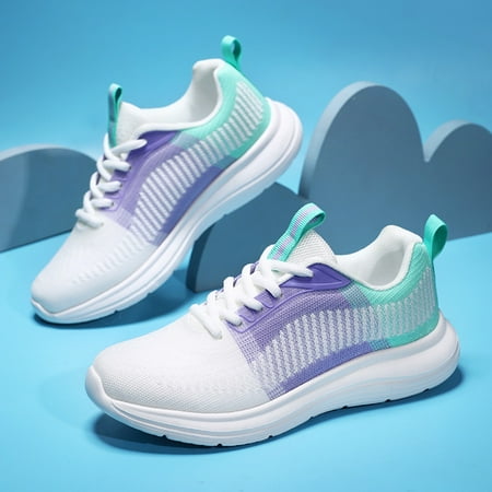 XDDST Womens Flats Comfortable Dressy Women Sneakers Fashionable New Pattern Simple and Colorful Mesh Breathable and Comfortable Non Slip Lace Up Casual Shoes