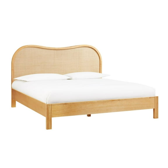 TOV Furniture Grappa Natural Wood & Rattan King Bed