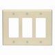 thumbnail image 1 of Placa de pared Leviton Ivory de 3 bandas de nailon termoplástico, paquete de 1 unidad, 1 of 1