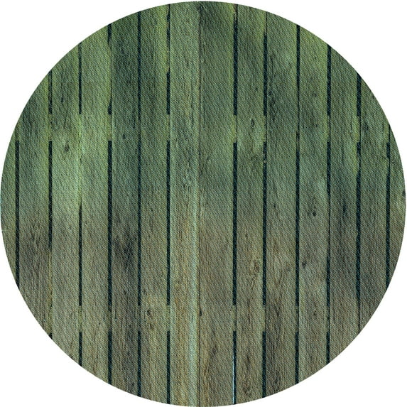 Ahgly Company Indoor Round Patterned Army Green Area Rugs, 4' Round