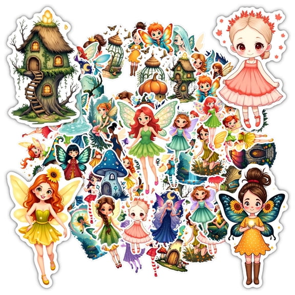 35pcs-50pcs Fantasy Stickers Fairy Stickers Enchanted Stickers Magical Stickers for Laptops Phone Suitcase
