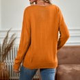 thumbnail image 2 of Suéter Abrigo Mujer Gibobby Otoño Invierno Casual Cómodo Cuello en V Manga Larga Anaranjado M, 2 of 5