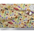 thumbnail image 3 of Soimoi Modal Satin Fabric Rocket,Planet & Astronaut Cartoon Print Sewing Fabric Yard 42 Inch Wide, 3 of 3