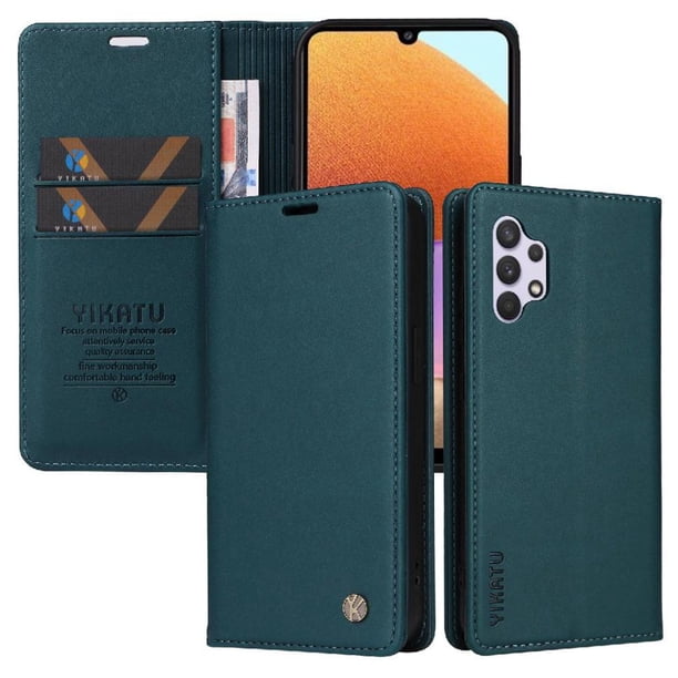 Funda para Samsung Galaxy A32 4G Estuche de Cuero PU Tipo Cartera con Ranuras para Tarjetas y Cierre Magnético
