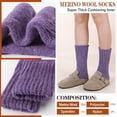 thumbnail image 2 of Merino Wool Boot Socks Size 5-9 Thermal Winter Warm Thick Cozy Hiking Socks for Men Women 3 Pairs, 2 of 6