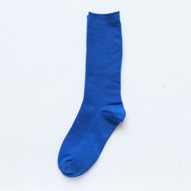CHAOZHU japonés coreano escuela secundaria niñas calcetines altos sueltos colores sólidos agujas dobles tejer calcetines largos de algodón para mujeres Tan Jianjun unisex