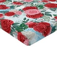 thumbnail image 4 of Ambesonne Delicate Roses Fitted Sheet, Art Blooming Floral, Full Size, Dark Coral Pastel Pink, 4 of 5