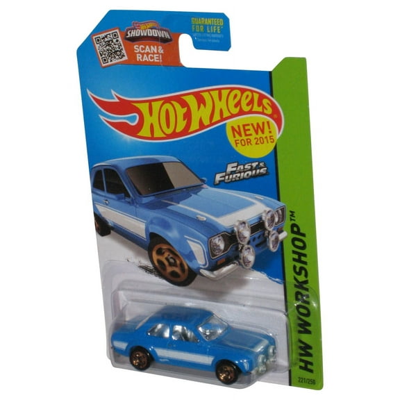 Hot Wheels Fast & Furious HW Workshop (2015) Blue '70 Ford Escort RS1600 Toy Car 221/250