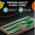 thumbnail image 4 of Crown Display 150-Piece Emerald Green Disposable Silverware - Green Plastic Cutlery Combo Set, 4 of 7