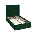 thumbnail image 4 of Montez Upholstered Velvet Twin XL Wingback Platform Bed, Green, 4 of 7