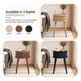 thumbnail image 6 of WIRRYTOR Set of 2 Modern Boho End Tables for Living Room, Round Fluted Side Tables with Drawer and Splayed Legs, Walnut Accent Tables, Walnut, 6 of 12