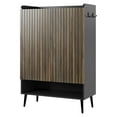 thumbnail image 7 of Huisuilinss Fluted Shoe Cabinet With 2 Doors,Wood Shoe Storage Cabinet With Adjustable Shelves,Entryway Shoe Rack,Shoe Organizer For Hallway Entryway Living Room, 7 of 7