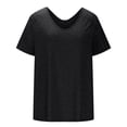 thumbnail image 3 of Lolmot Summer Tops for Women 2023 Trendy Summer Plus Size Casual V Neck T Shirts for Women Mesh Short Sleeve Dressy Tops Shirts, 3 of 4