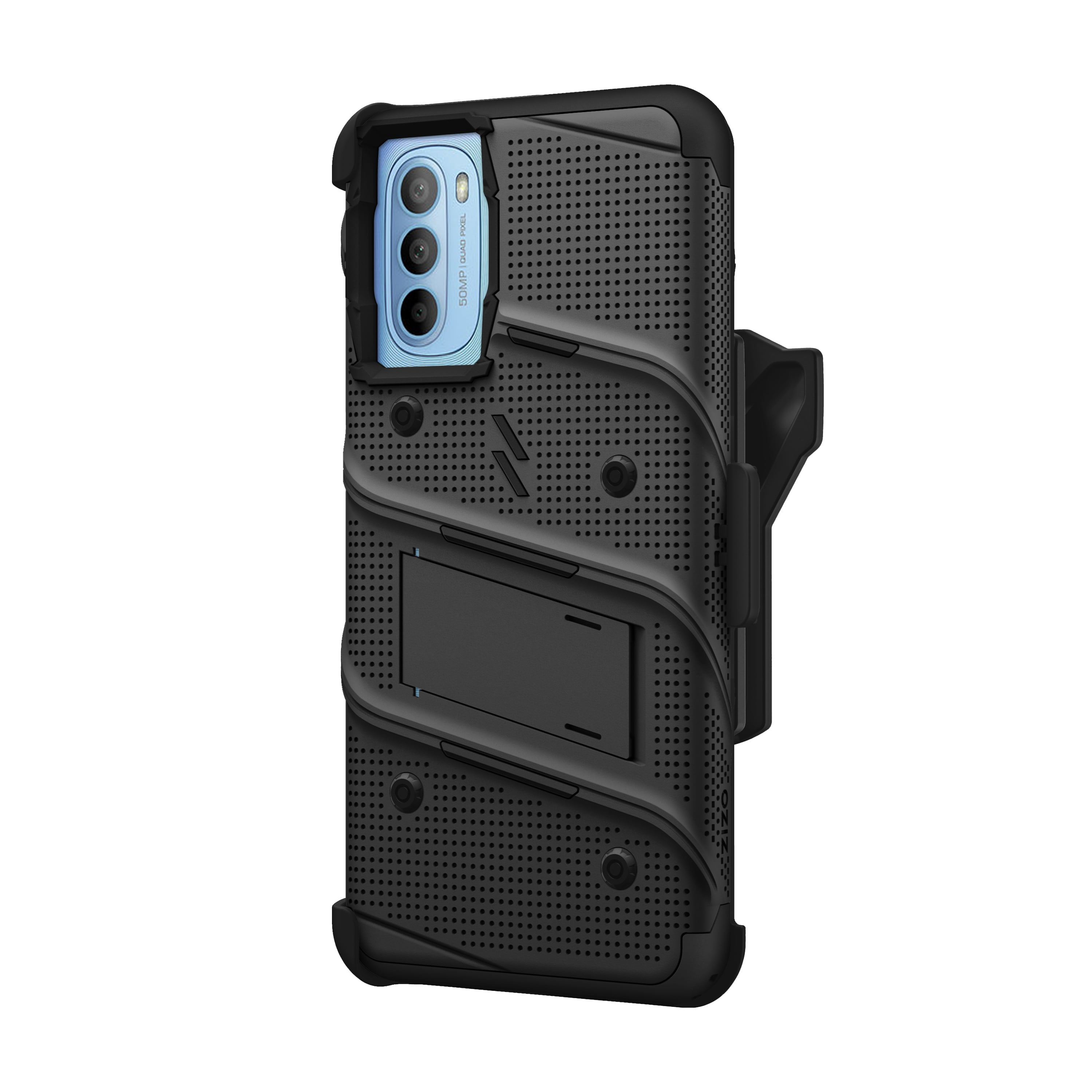 ZIZO BOLT Bundle for moto g 5G (2022) Case with Screen Protector Kickstand Holster Lanyard - Black