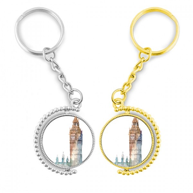 El Big Ben en Gran Bretaña Anillo de oro de metal llavero llavero