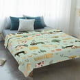 thumbnail image 4 of Cartoon Farmhouse Blanket Soft Cozy Warm Throw Blanket for Couch, Plush Fuzzy Flannel Fleece Blankets for Sofa, Cute Watercolor Cabin Animals Trees Green Bed Blankets Gifts for Men, 40"x50", 4 of 9