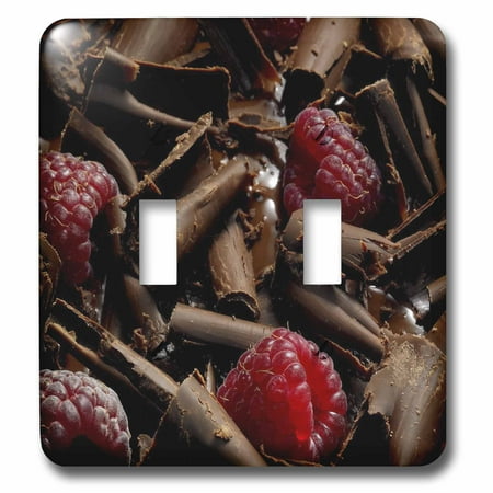 Double Raspberry - 3dRose Chocolate and Raspberries - Double Toggle Switch (lsp_35883_2)