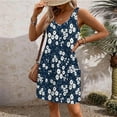 thumbnail image 2 of Pisexur Robe d'Été pour Femme, Robe Midi Sans Manches, Imprimé Floral, Style Décontracté, avec Poche, Tailles P à 2TG, 2 of 6