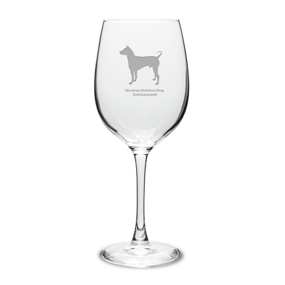 Mexican Hairless Dog Xoloitzcuintli 16 oz Classic White Wine Glass