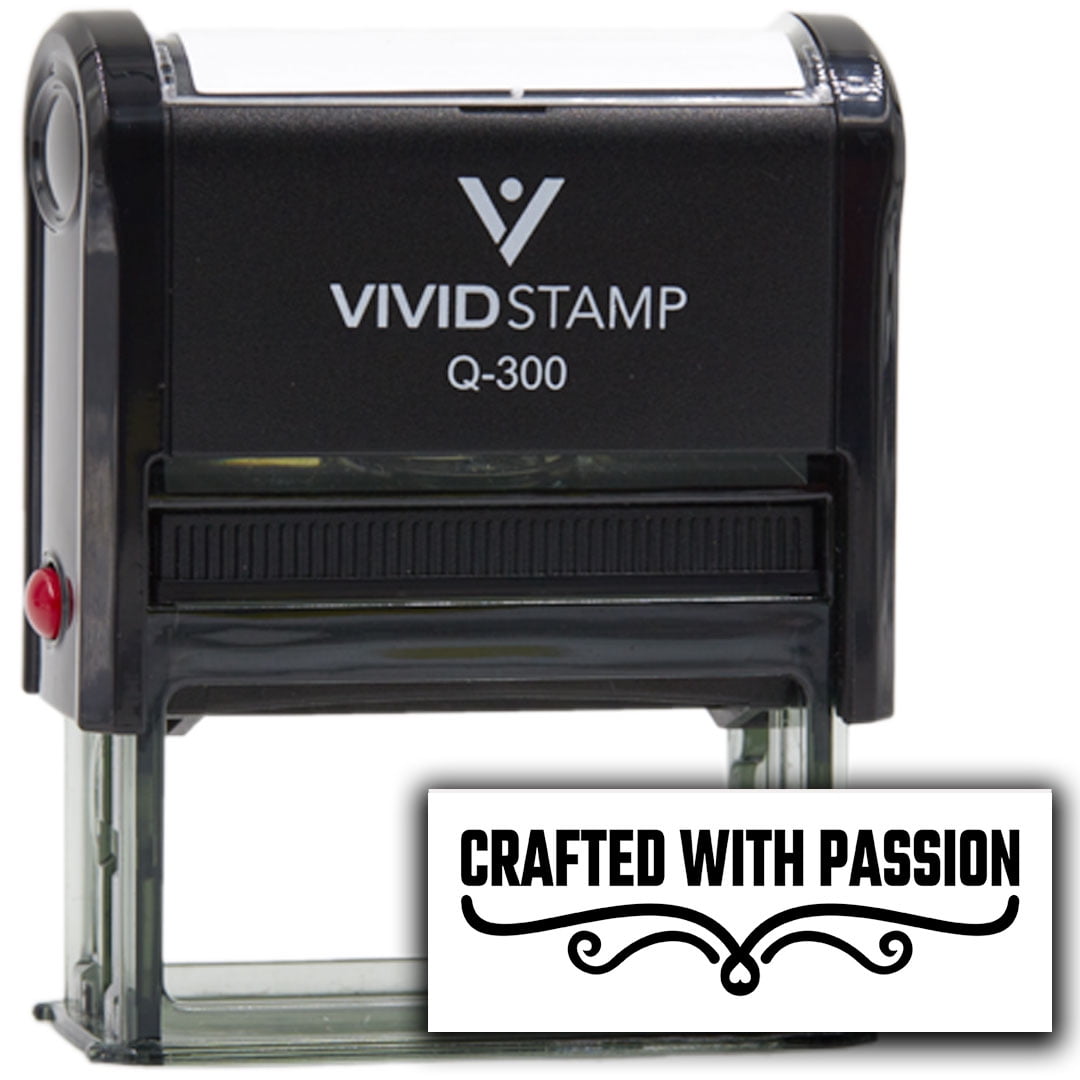 (3 pack) All Quality Crafted with Passion Self-Inking Rubber Stamp | Handcrafted Products (Black Ink) - Q-300
