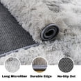 thumbnail image 4 of ZENELESS Fluffy Oval Area Rug, 2.6 x 5.3ft Extra Soft Shaggy Carpet for Kids Bedroom Nursery Bedside Mat, Tie-Dye Gray, 4 of 8