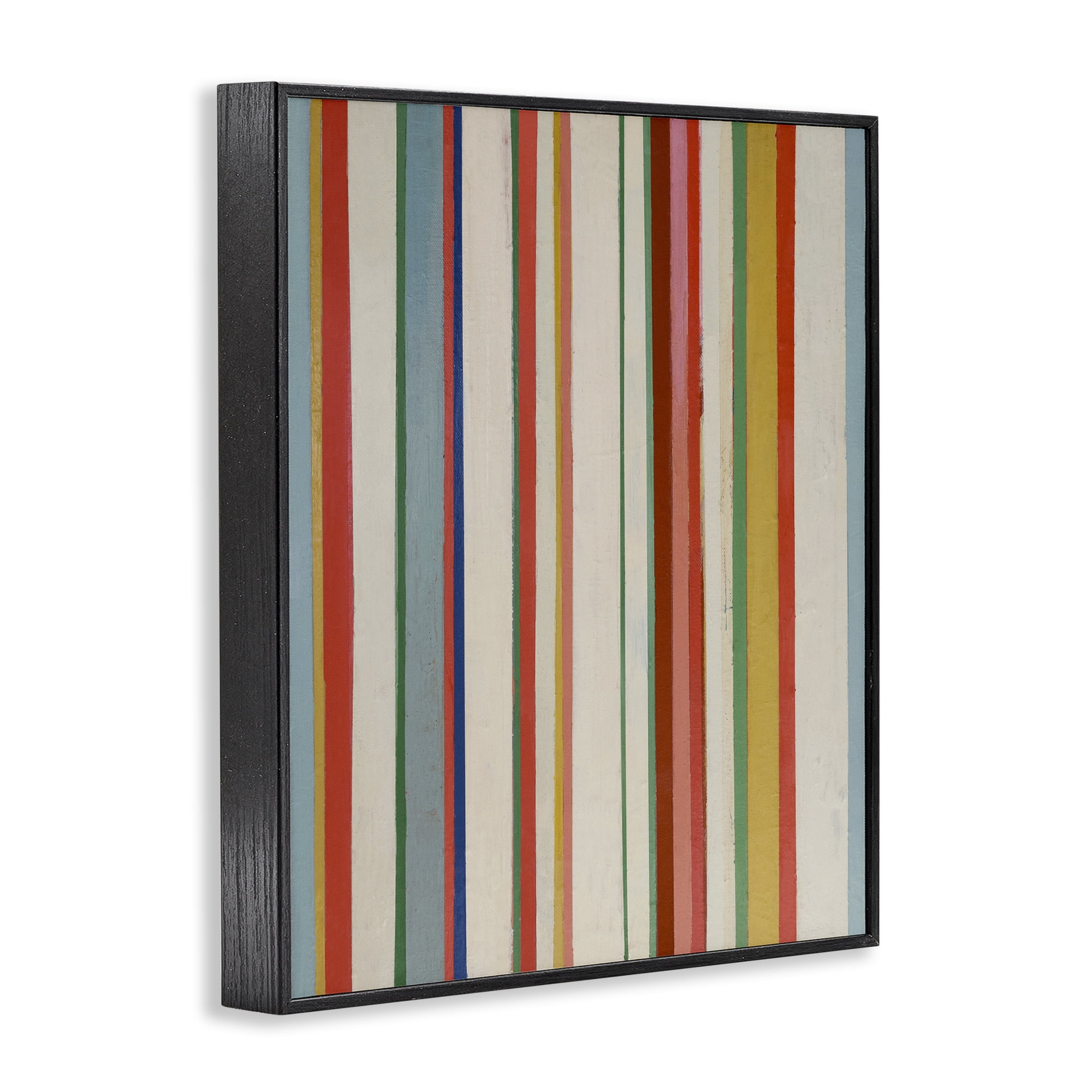 Stupell Industries Linear Rustic Stripes Abstract Painting Black Framed Art Print Wall Art, 24 x 30