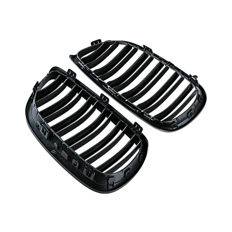 BMW E30 Front Upper Bumper Grille - Glossy Black With M Color Stripes For 1982-1994 318i, 325i, M3 Models