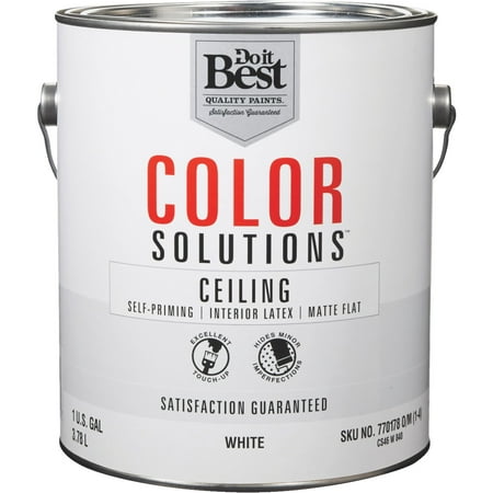 Do it Best Color Solutions Latex Self-Priming Flat Ceiling (Best Way To Get Latex Paint Out Of Carpet)