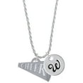 thumbnail image 1 of Delight Jewelry Acrylic 1.25" Silvertone Cheer Megaphone Silvertone Script Initial Disc - W - Charm Necklace, 20"+3", 1 of 4