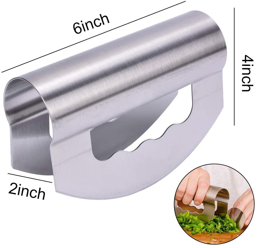 EASTIN Salad Chopper - Double Bladed Stainless Steel Salad Chopper with  Blade Covers - Rocker Knife - Mincing Knife 