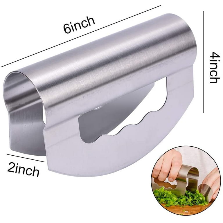 SHELLTON Salad Chopper with Double Blade Protective Covers and Cut Finger  Protection Tool Stainless Steel, This Mincing Knife to Cutting Up Salad