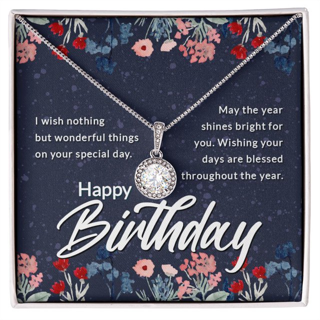 Happy Birthday Message Card Eternal Hope Necklace