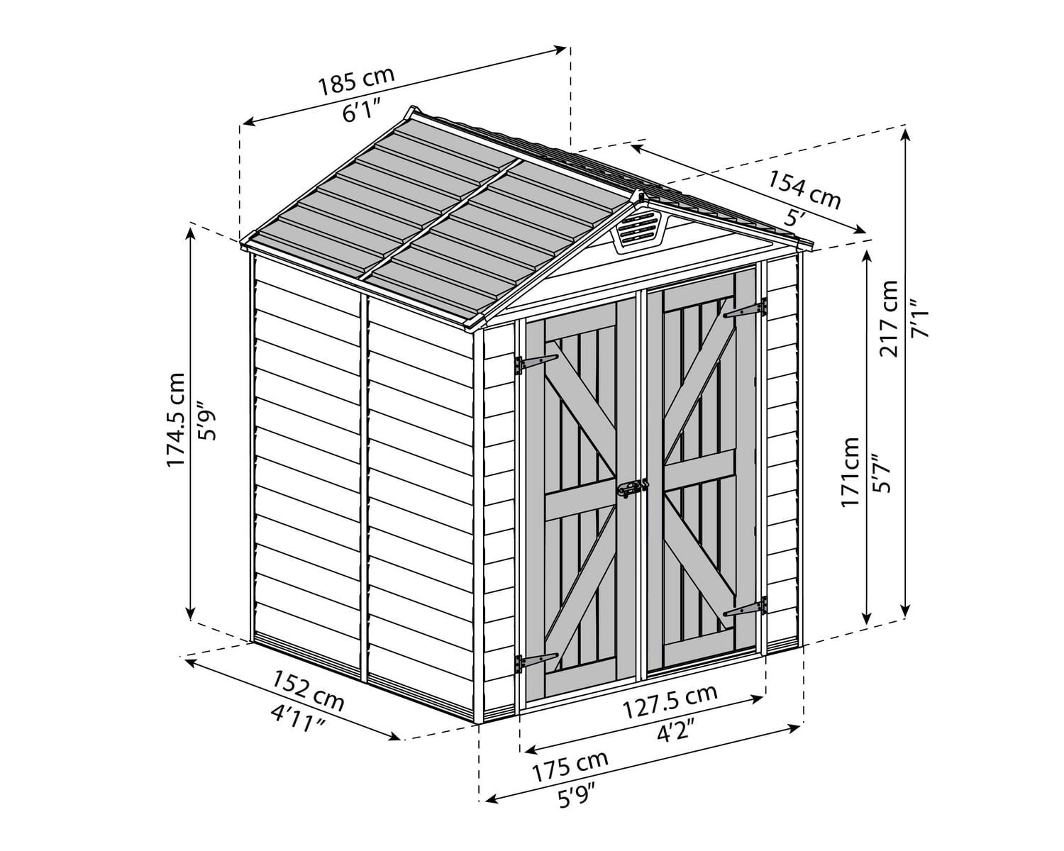 Canopia by Palram 6 ft. x 5 ft. SkyLight™ Storage Shed
