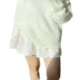 thumbnail image 4 of Women‘s Lace Shirt Extender Layering Fake Top Lower Sweep Half-Length Plus Size A Version Underskirt Black L, 4 of 6